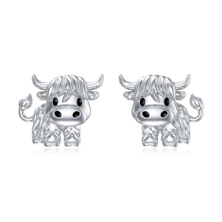 Alibaba Highland Cow Post Earrings Sterling Silver Super Cute!