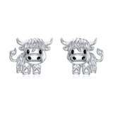 Alibaba Highland Cow Post Earrings Sterling Silver Super Cute!