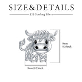 Alibaba Highland Cow Post Earrings Sterling Silver Super Cute!