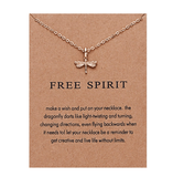 Alibaba necklace Dragonfly Inspirational Carded Gift Necklaces for Girls