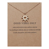 Alibaba necklace Good Vibes Inspirational Carded Gift Necklaces for Girls