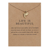 Alibaba necklace Hummingbird Inspirational Carded Gift Necklaces for Girls