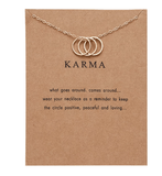 Alibaba necklace Karma Inspirational Carded Gift Necklaces for Girls