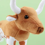 Alibaba Plush Cow Long Horn Long Horn Cow Steer Brown Plush Stuffed Animal