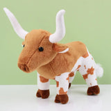 Alibaba Plush Cow Long Horn Long Horn Cow Steer Brown Plush Stuffed Animal