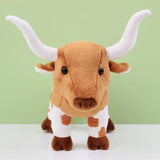 Alibaba Plush Cow Long Horn Long Horn Cow Steer Brown Plush Stuffed Animal