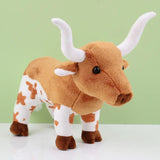 Alibaba Plush Cow Long Horn Long Horn Cow Steer Brown Plush Stuffed Animal