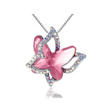 Aliexpress Butterfly Necklace pink crystal butterfly Butterfly Crystal Necklace in 3 different color's