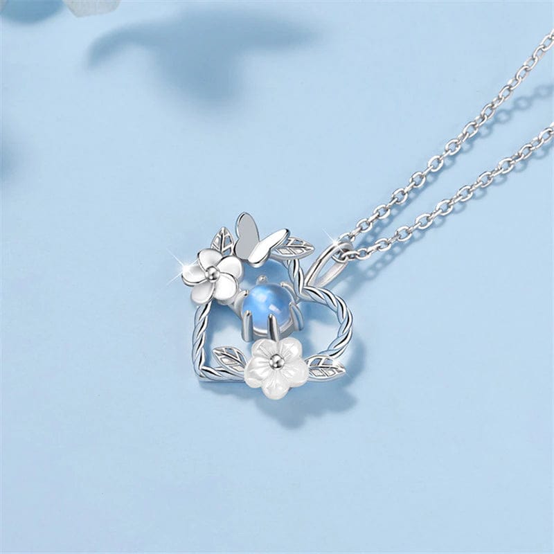 AliExpress Butterfly on a Twisted Silver Heart with Flowers 925 Sterling Silver