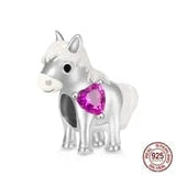 aliexpress Charms Horse Pink Heart Cow & Llama & Horse Charms for Pandora Style Bracelets Sterling Silver Farm Animal Charms