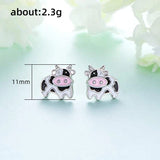 Aliexpress cow earrings Cow Earrings Black and White Push Back Adorable!