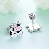 Aliexpress cow earrings Cow Earrings Black and White Push Back Adorable!