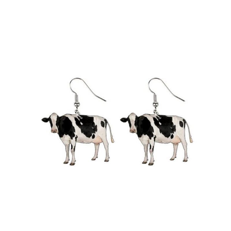AliExpress Earrings Cow 2 Acrylic Cow Earrings-Realistic Holstein and Highland