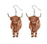 AliExpress Earrings Highland Cow Acrylic Cow Earrings-Realistic Holstein and Highland