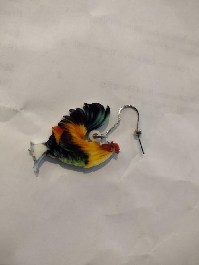 AliExpress Earrings rooster one Chicken and Rooster and Bee and more Acrylic Animal Earrings