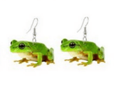 AliExpress Green Tree Frog Animal Acrylic Earrings-Hedgehog, Hamster, Frog-MORE!