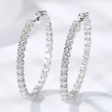 Big Moissanite Hoop Earrings, 60mm of Dazzling Beauty in 925 Sterling Silver