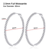 Aliexpress moissanite earrings Big Moissanite Hoop Earrings, 60mm of Dazzling Beauty in 925 Sterling Silver