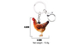 AliExpress Red Hen Chicken Acrylic Keychain and Earrings Realistic Fun!