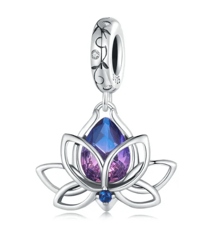 aliexpress-wostu Charms Lotus Flower CZ 925 Sterling Silver Charm Pandora Style Bracelets
