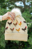Chicken Knit Pom Pom Beanie