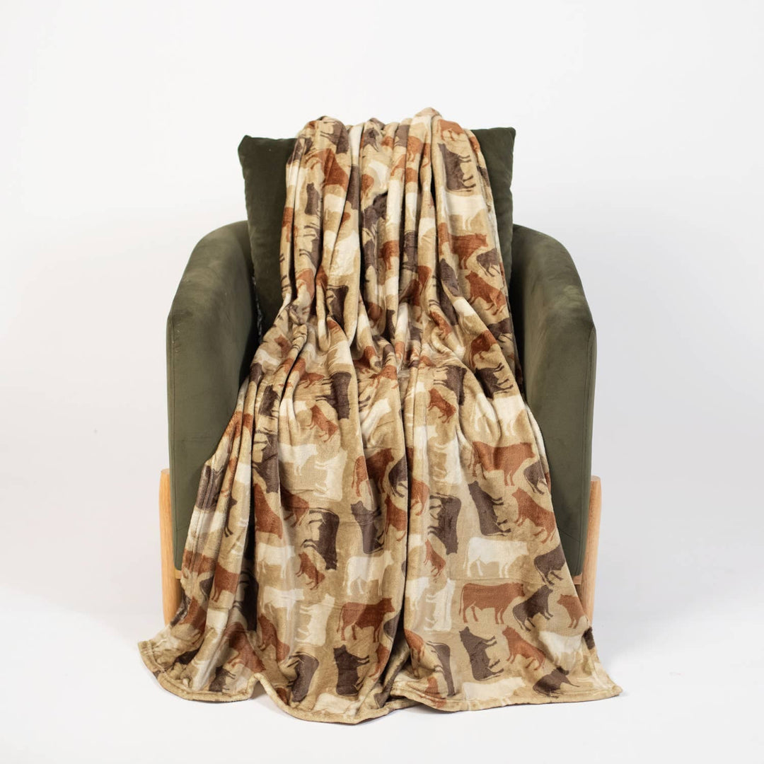 American Farm Company American Farm Company - Cow Camo™ Plush Throw Blanket