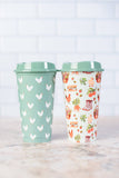 American Farm Company American Farm Company - Sage Chicken/Farmers Market Reusable Hot/Cold Cup - Set of 2