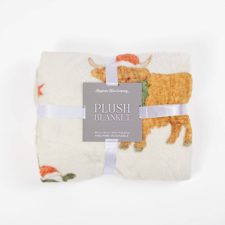 American Farm Company Christmas Barns & Animals Plush Blanket by American Farm Co.