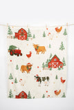 Christmas Barns & Animals Plush Blanket by American Farm Co.