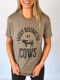 American Farm Company S American Farm Company - Graphic Western 'Easily Distracted By Cows' Graphic Tee