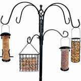 Ashman Online Ashman Online - Ashman Deluxe Premium Bird Feeding Station, 22" Wide x 91" Tall (82 inch Above Ground) Black with 4 Multiple Hooks and 4 Bird Feeders Hanging Kit.