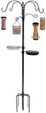 Ashman Online Ashman Online - Ashman Deluxe Premium Bird Feeding Station, 22" Wide x 91" Tall (82 inch Above Ground) Black with 4 Multiple Hooks and 4 Bird Feeders Hanging Kit.