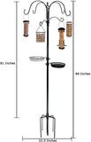 Ashman Online Ashman Online - Ashman Deluxe Premium Bird Feeding Station, 22" Wide x 91" Tall (82 inch Above Ground) Black with 4 Multiple Hooks and 4 Bird Feeders Hanging Kit.