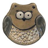 August Ceramics Brown Cute Ceramic Owl Dish: Mini 3" Owls