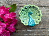 August Ceramics Colorful Ceramic Peacock Dish