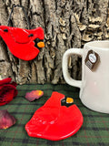 August Ceramics Red Ceramic Cardinal dish