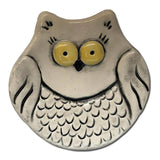 August Ceramics White Cute Ceramic Owl Dish: Mini 3" Owls