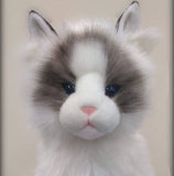 Plush White with Gray Ragdoll Kitten Stuffed Animal by Auswella