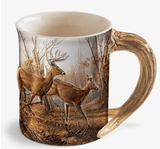 Woodland Wonders Artist Sculpted Mugs-Deer or Elk with Antler Handles