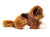 Calico Fluffy Kitten Lying 20 cm - plush stuffed toy by Teddy Hermann