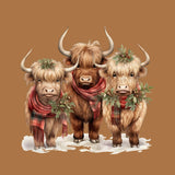 Highland Cow Holiday Waffle Knit Ranch Farmhouse Kitchen Towel