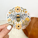 Big Moods Big Moods - Flowers And Bee Clear Sticker