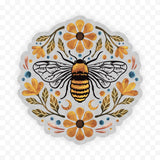 Big Moods Big Moods - Flowers And Bee Clear Sticker