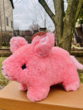 Pink Piggy Alpaca Fur Plush Piggy Handmade in Peru