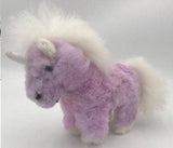 Blossom Inspirations Stuffed Horse White-Light Purple Unicorn Alpaca Fur Toy