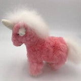 Blossom Inspirations Stuffed Horse White-Pink Unicorn Alpaca Fur Toy