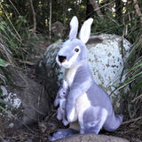 Bocchetta toys Plush Animals Large Eastern Grey Kangaroo with Joey Size 44cm/17″ Handmade Plush