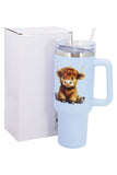 Cap Zone ASSORTED / ONE SIZE Cap Zone - Highland Baby Cow Stainless Steel Tumbler