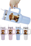 Highland Baby Cow Stainless Steel 40oz Tumbler Stanley Type Multi Colors