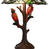 Cardinal Stained Glass Lamp Beautiful Piece!  Handmade